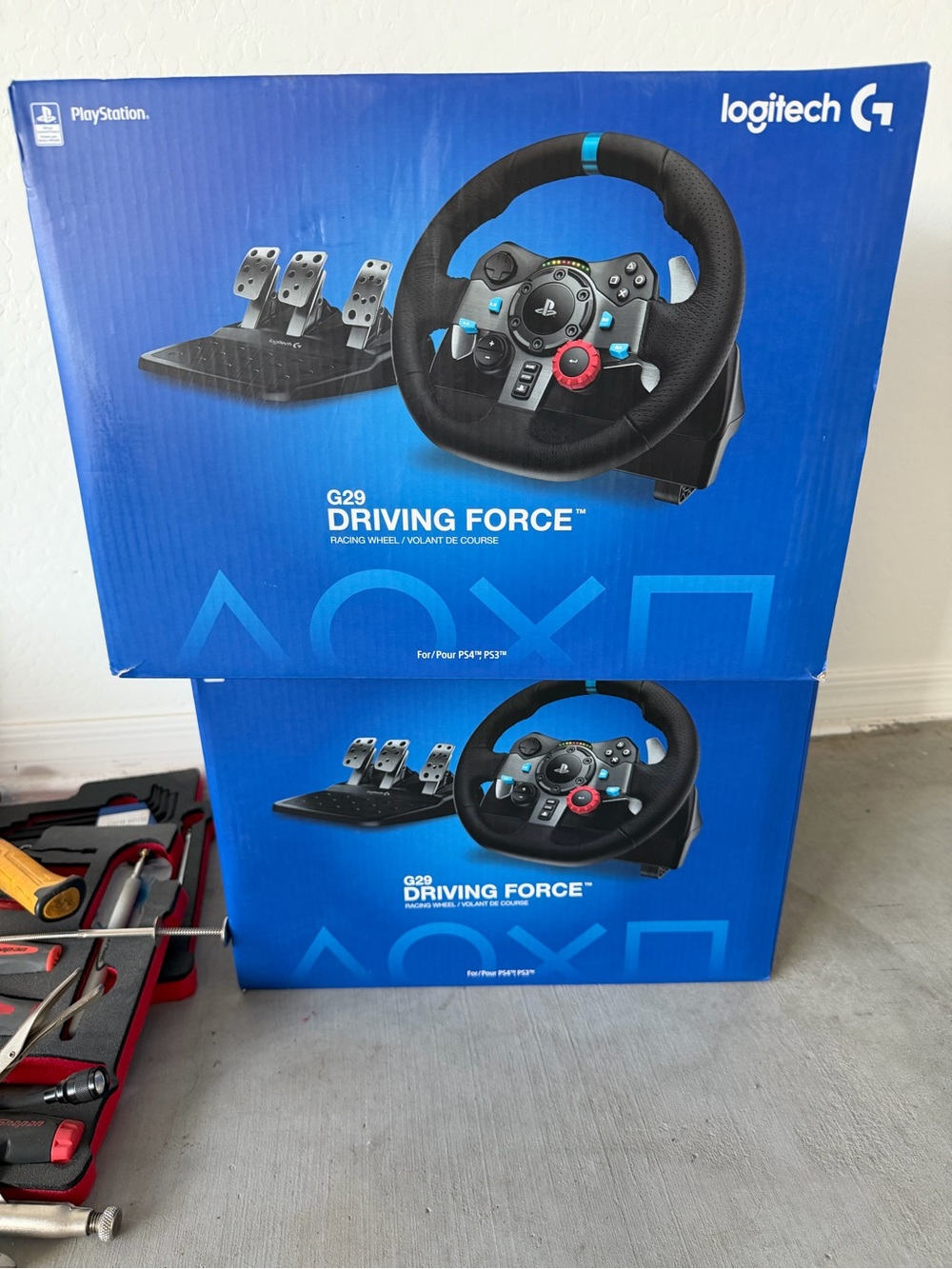 Logitech G29 Racing Wheel - Black with Blue Accents and Red Dial